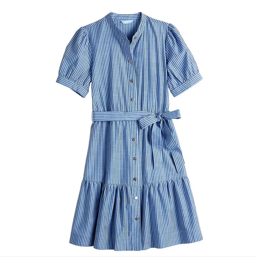 Draper James Blue Striped Dress - Size Small NWT - Picture 1 of 6